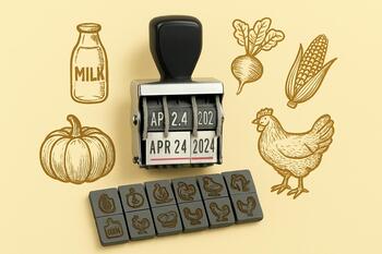 Date stamp with reusable sleeves