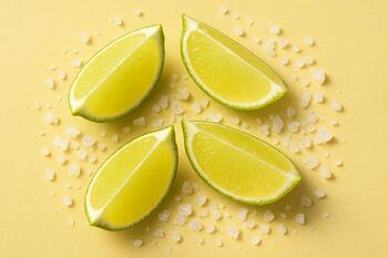 Lime wedges with rock salt