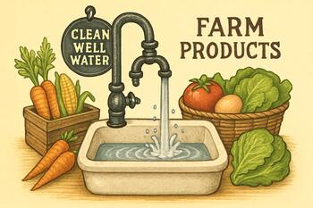 Rinse station with clean well water