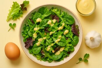 Salad bowl with lime and rock salt ready
