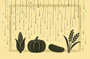 Fine rain lines over a laterite path