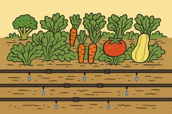 After: bed with drip irrigation lines