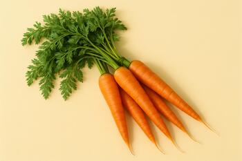 Fresh carrots with fronds