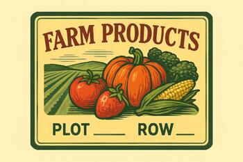 Crate label with plot and row numbers