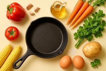 Cast-iron pan preheated
