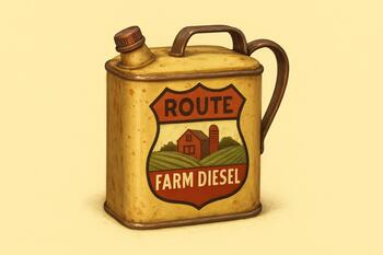 Small diesel can marked for route