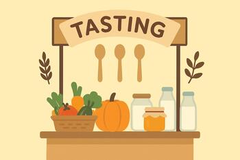 Town pop-up counter with tasting spoons